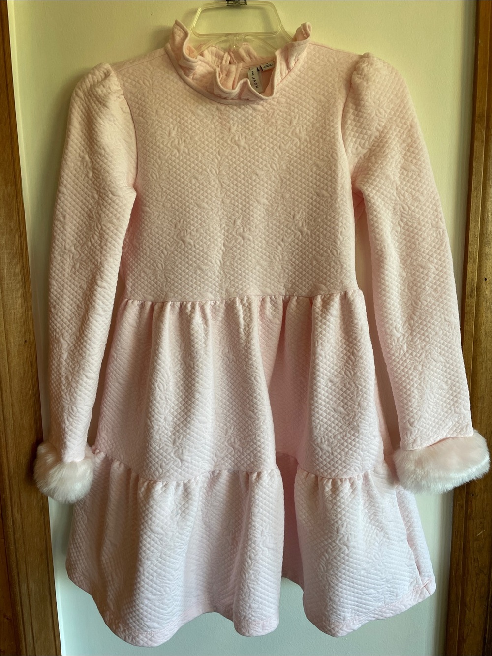 JANIE AND JACK The Cozy Frills Quilted Tiered Skirt Pink Dress 12